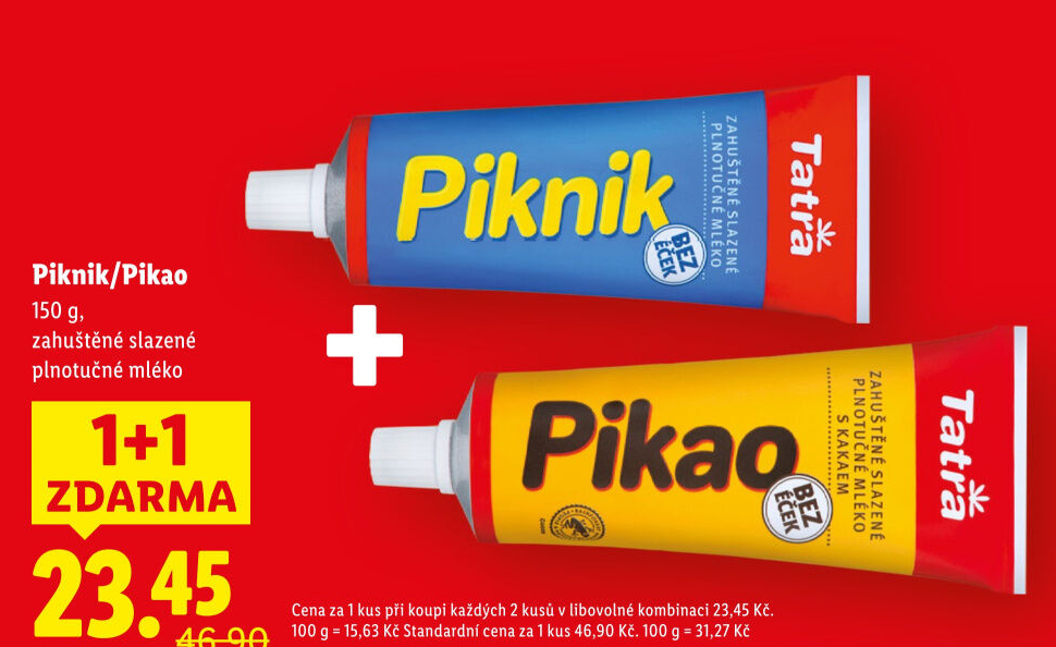 Mléko kondenzované Piknik Tatra