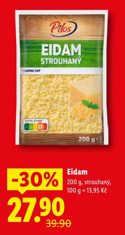 Sýr Eidam strouhaný Pilos