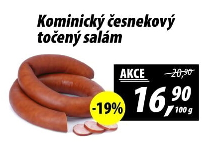 Salám kominický česnekový točený