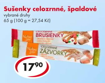Celozrnné sušenky Nature line