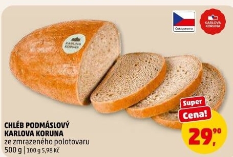 Chléb podmáslový Karlova Koruna