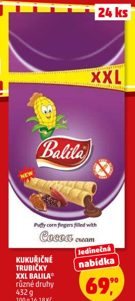 Kukuřičné trubičky bez lepku Balila