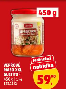 Maso vepřové ve vlastní šťávě ve sklenici Gustito