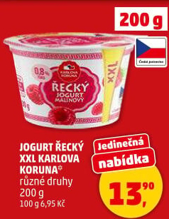 Ochucený jogurt řecký Karlova Koruna
