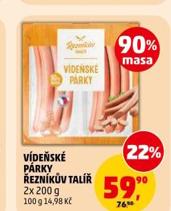 Párky vídeňské Řezníkův talíř