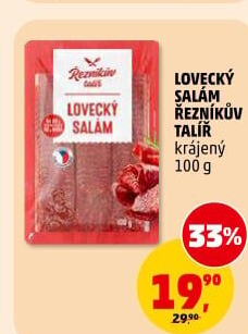 Salám lovecký Řezníkův talíř