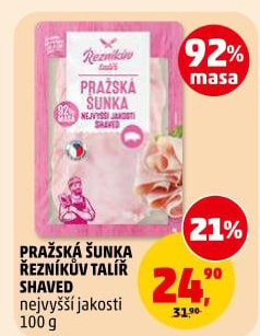 Šunka pražská nejvyšší jakosti Řezníkův talíř
