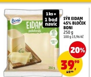 Sýr Eidam 45% Boni
