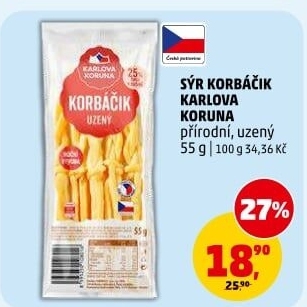 Sýr Korbáčky Karlova Koruna