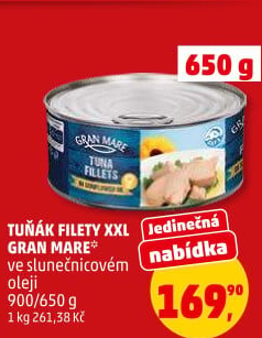 Tuňák filety v oleji Gran Mare