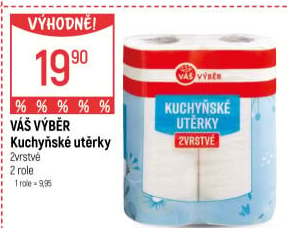Utěrky kuchyňské 2vrstvé Váš Výběr