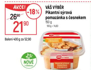 Pikantní sýrová pomazánka s česnekem Váš Výběr