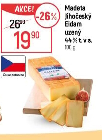Sýr Eidam uzený 44% Jihočeský Madeta