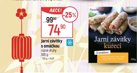 Jarní kuřecí závitky mražené s omáčkou Nasiako food
