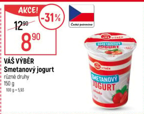 Ochucený jogurt smetanový Váš Výběr