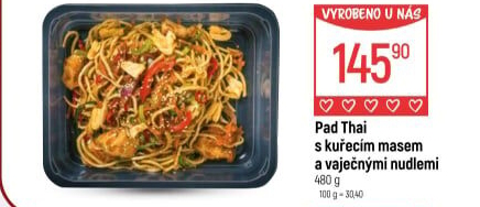 Pad Thai s kuřecím masem a vaječnými nudlemi