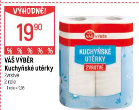 Utěrky kuchyňské 2vrstvé Váš Výběr