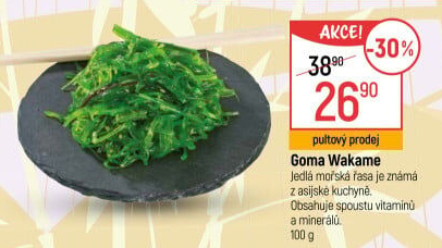 Mořské řasy Goma Wakame