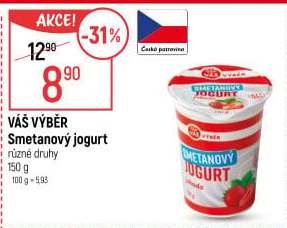 Ochucený jogurt smetanový Váš Výběr