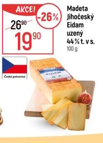 Sýr Eidam uzený 44% Jihočeský Madeta
