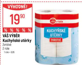 Utěrky kuchyňské 2vrstvé Váš Výběr