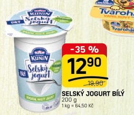 Bílý jogurt selský Mlékárna Kunín