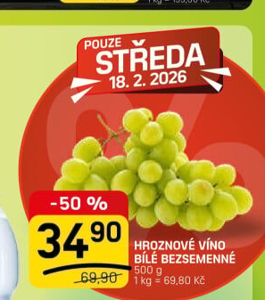 Hrozny bílé bezsemenné