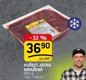 Játra kuřecí mražená Vodňanské kuře