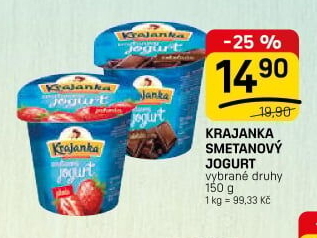 Jogurt smetanový ochucený Krajanka