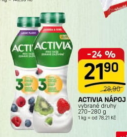 Jogurtový nápoj Activia Danone