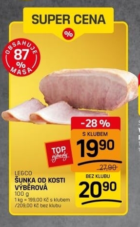Šunka od kosti výběrová LE&amp