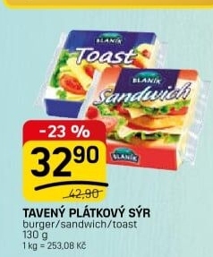 Sýr tavený toast Blaník