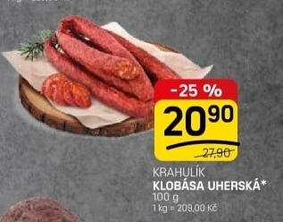 Uherská klobása Krahulík