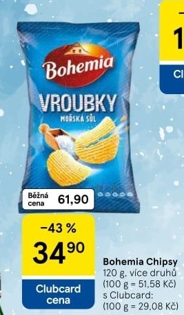 Chipsy Vroubky Bohemia Chips
