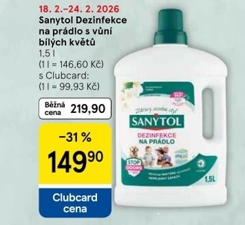 Dezinfekční čistič na prádlo Sanytol
