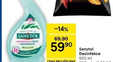 Dezinfekční čističe ve spreji Sanytol