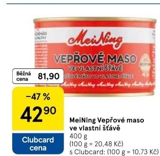 Maso vepřové ve vlastní šťávě Meining