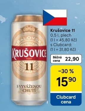 Pivo světlý ležák 11° Krušovice