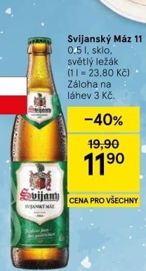 Pivo světlý ležák 11° Svijanský Máz Svijany