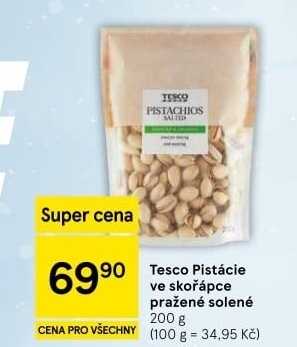 Pražené pistácie Tesco
