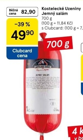 Salám jemný Kostelecké uzeniny