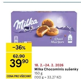 Sušenky Choco Minis Milka