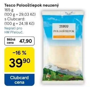 Sýr Polooštěpek Tesco