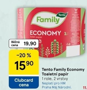 Toaletní papír 2vrstvý Family Economy Tento
