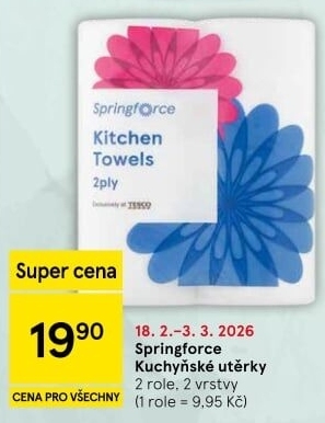 Utěrky kuchyňské 2vrstvé Springforce