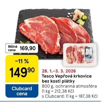 Vepřová krkovice bez kosti Tesco