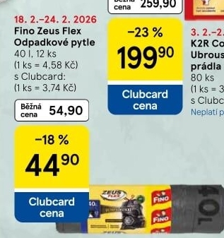 Zatahovací pytle na odpadky Zeus Flex 40 l Fino
