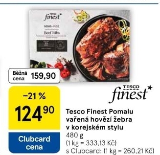 Žebra hovězí Sous vide v korejském stylu Tesco Finest