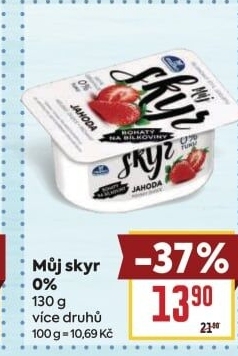 Dezert zakysaný ochucený Můj Skyr 0% Milko