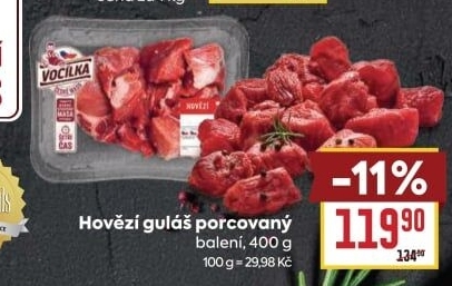 Hovězí maso na guláš Vocílka